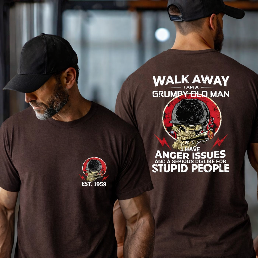 BOOMER T-shirt, Walk Away I Am A Grumpy Old Man T-shirt, Custom Year Of Birth 