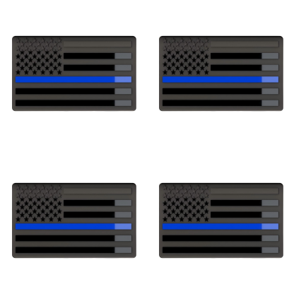★USA★ Thin Blue Line - American Metal Flag Auto Fender Emblem