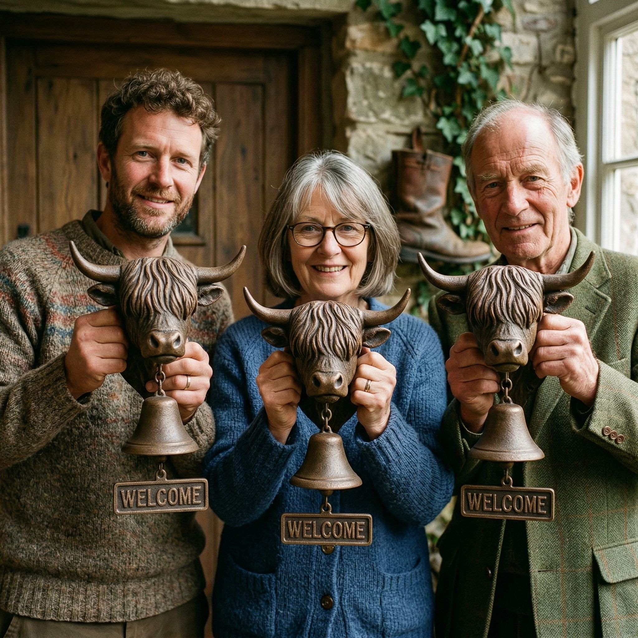 ❤️Mother's Day 49% OFF - Handmade Highland Cow Welcome Bell