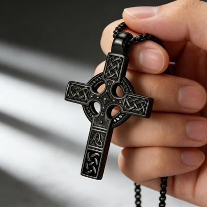 Celtic Knot Titanium Steel Cross Necklace