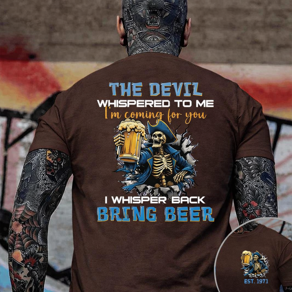 The Devil I'm Coming For You Generation X Shirt, I Whisper Back Bring Beer Gen X Custom Year Of Birth T-shirt