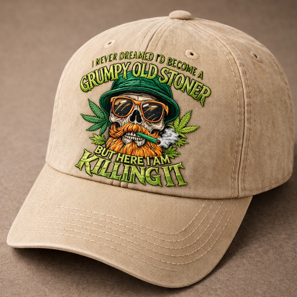 Grumpy Old Stoner Embroidered Baseball Cap