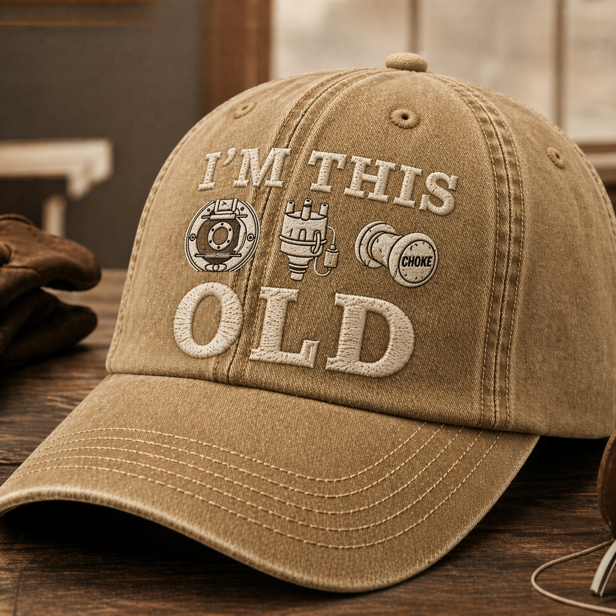 🧢 I'M THIS OLD – Vintage Mechanic Style Embroidered Cap