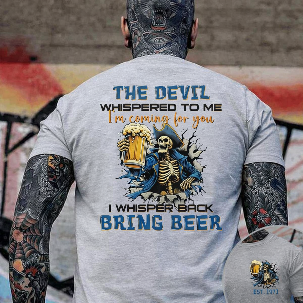 The Devil I'm Coming For You Generation X Shirt, I Whisper Back Bring Beer Gen X Custom Year Of Birth T-shirt