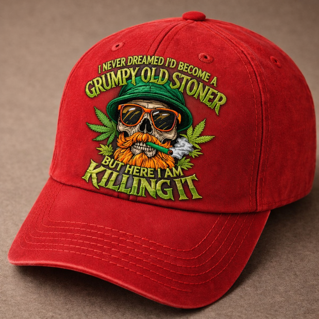 Grumpy Old Stoner Embroidered Baseball Cap