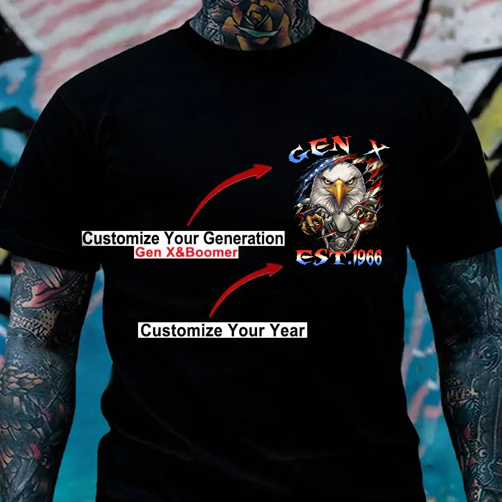 "Old Biker,Still Riding Through The Mess" Custom Year Gen X,Boomer T-shirt