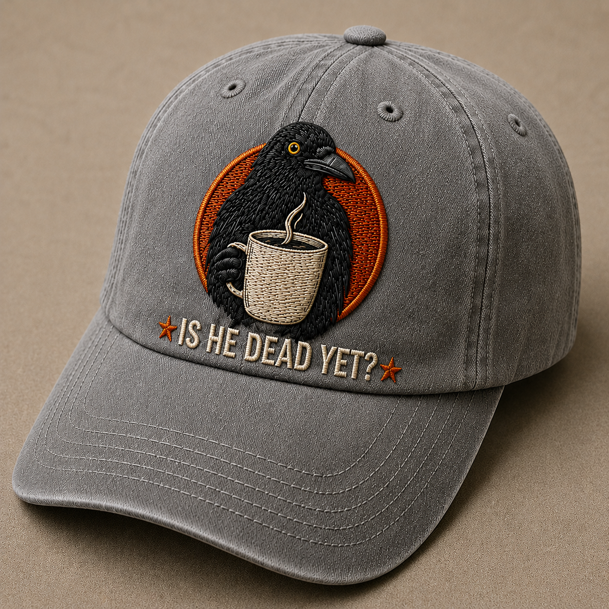 Raven Coffee Embroidered Vintage Baseball Cap