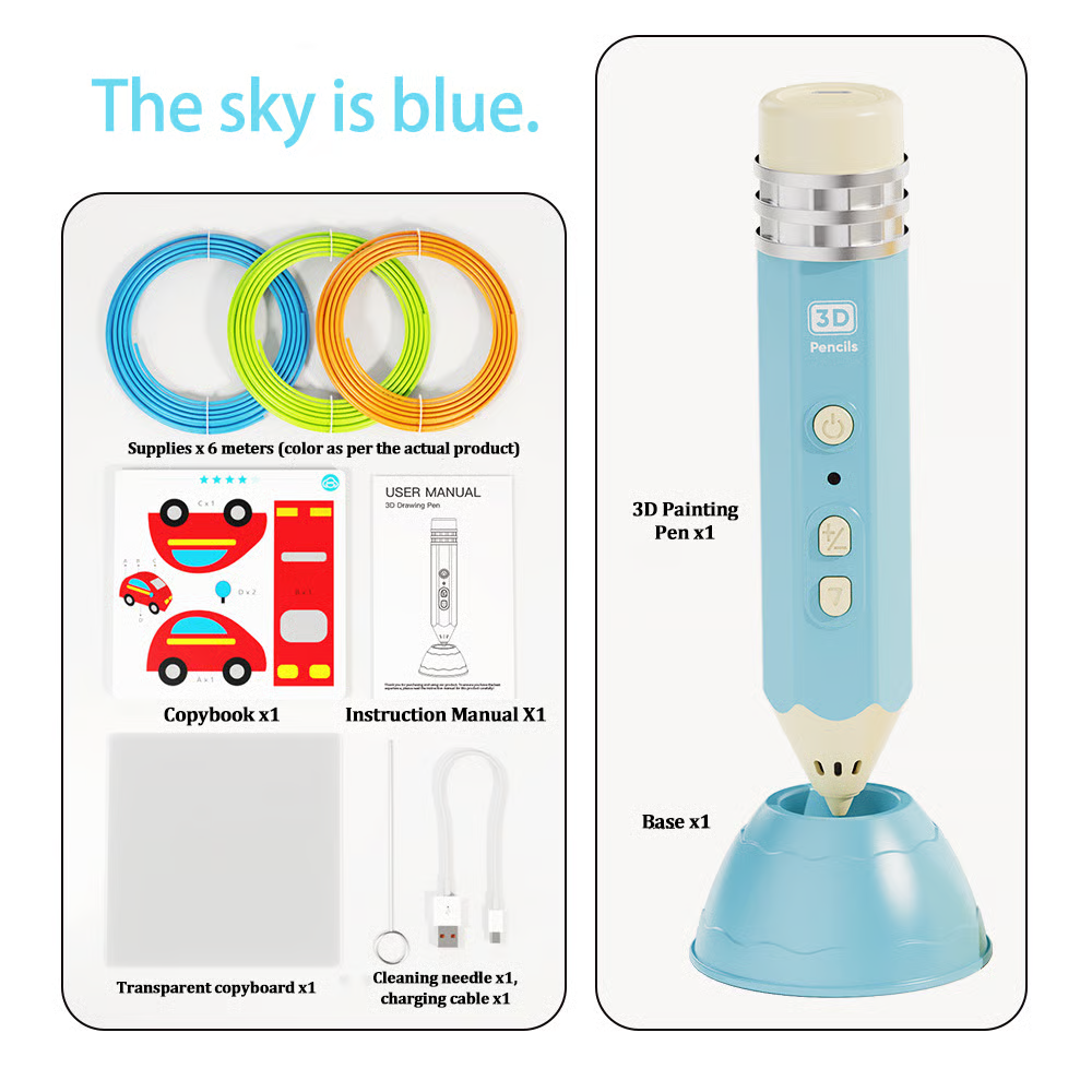 [49% OFF Holiday Special] Viral Pencil-Shaped 3D Printing Pen for Kids – Safe Low-Temp, Wireless & STEM Certified