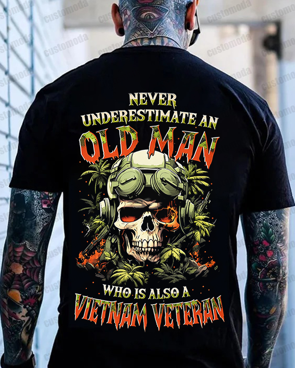 Never Underestimate An Old Man Who Is Also A Vietnam Veteran Custom Year T-shirt