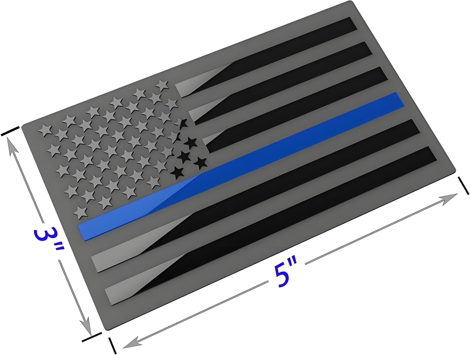 ★USA★ Thin Blue Line - American Metal Flag Auto Fender Emblem