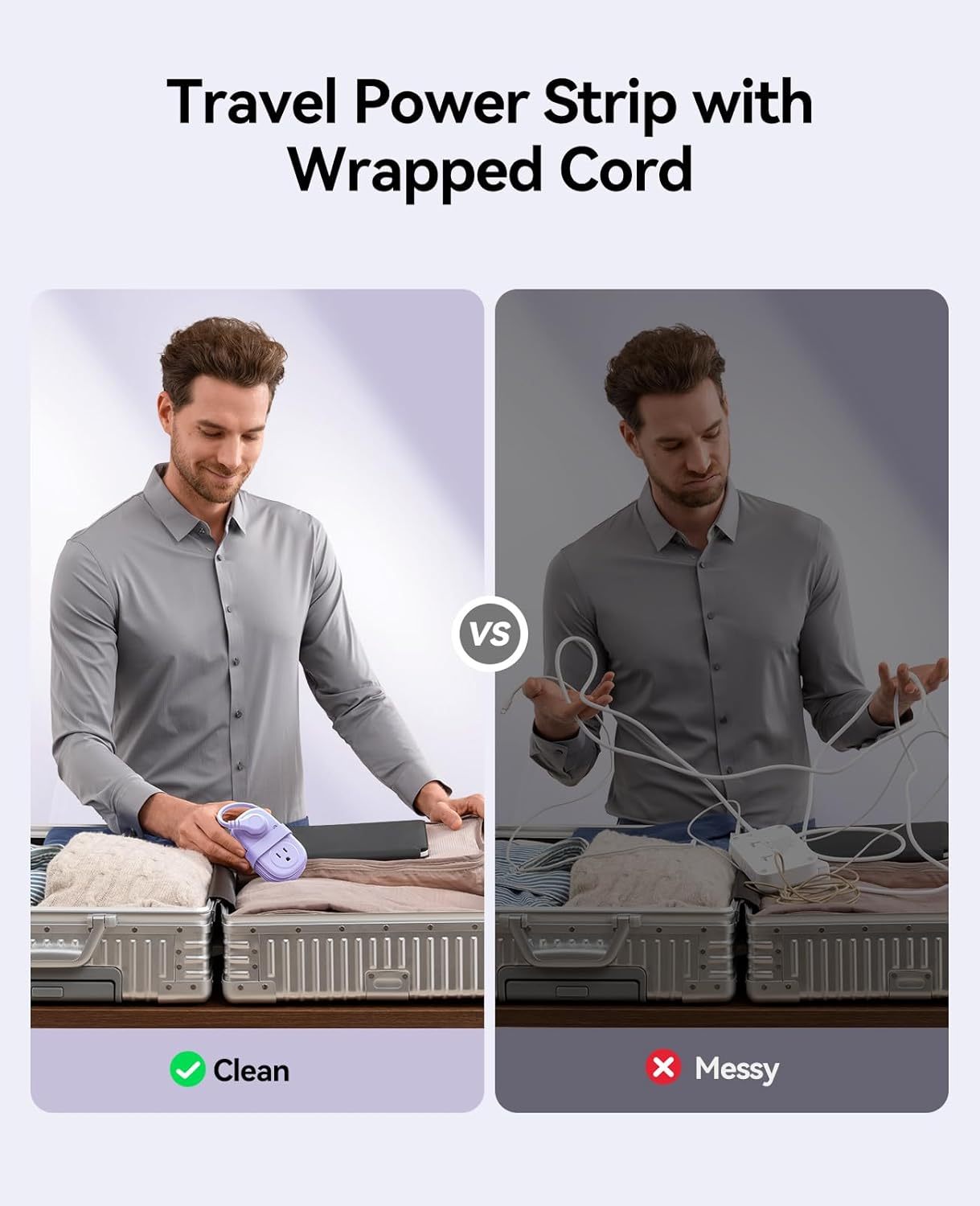 Travel Power Strip, ORICO 4 Outlets 3 USB Ports (1 USB C) with 4FT Wrapped Short Extension Cord, Compact Power Strip for Hotel Travel Essentials Cruise Approved-AP3