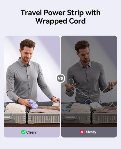 Travel Power Strip, ORICO 4 Outlets 3 USB Ports (1 USB C) with 4FT Wrapped Short Extension Cord, Compact Power Strip for Hotel Travel Essentials Cruise Approved-AP3