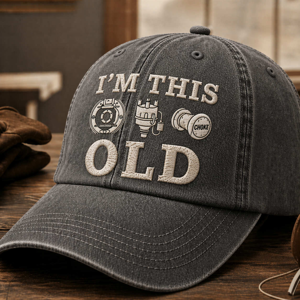 🧢 I'M THIS OLD – Vintage Mechanic Style Embroidered Cap