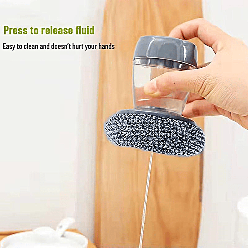 🧽 Comfort Grip Soap Dispensing Kitchen Scrub