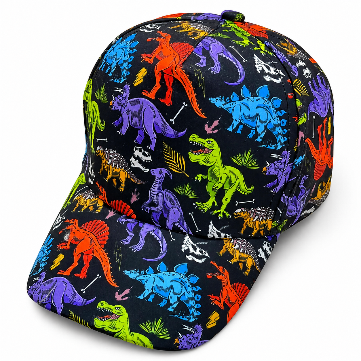 🦖 Colorful Dinosaur Print Baseball Cap – Bold Style For Little Explorers