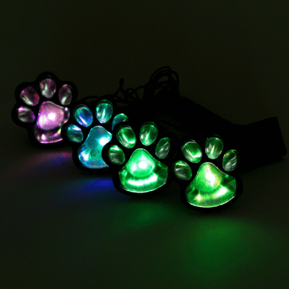 Paw Print Solar Ground Lights - Set of 4