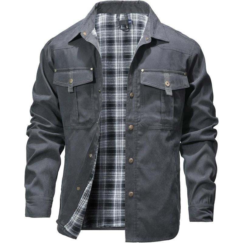 Men's Flannel Lined Shacket Jacket