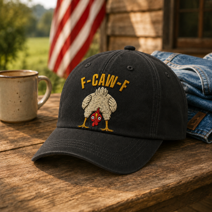 🐔 F-CAW-F Vintage Embroidered Chicken Baseball Cap