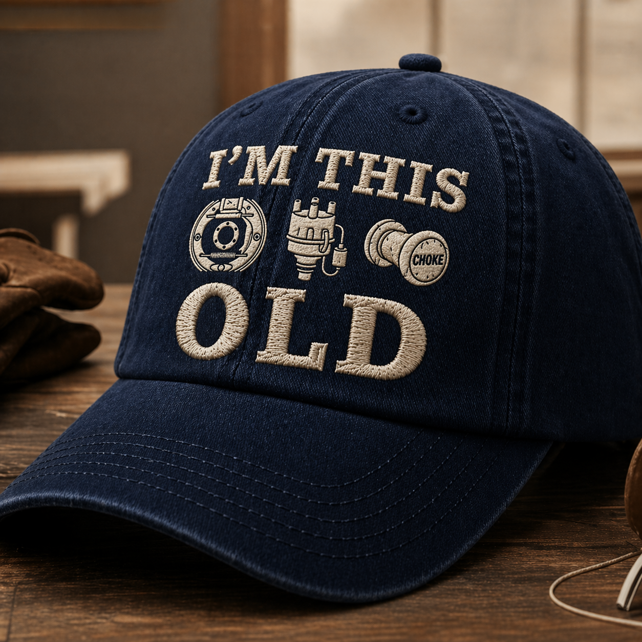 🧢 I'M THIS OLD – Vintage Mechanic Style Embroidered Cap