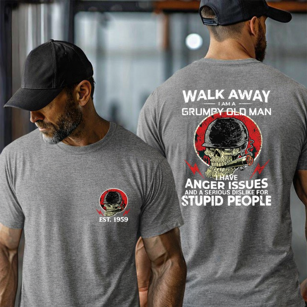 BOOMER T-shirt, Walk Away I Am A Grumpy Old Man T-shirt, Custom Year Of Birth 