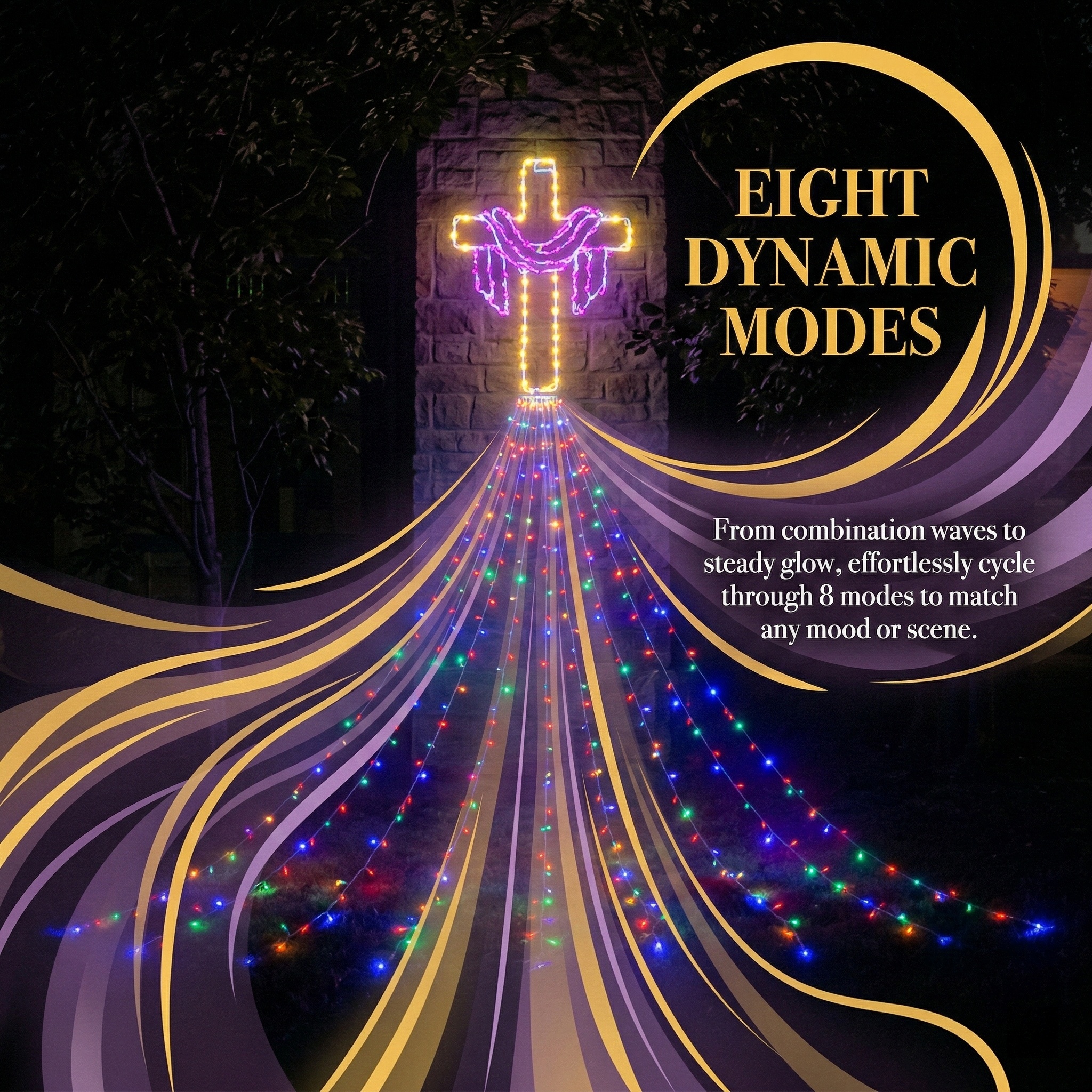 12 FT Easter Waterfall String Lights