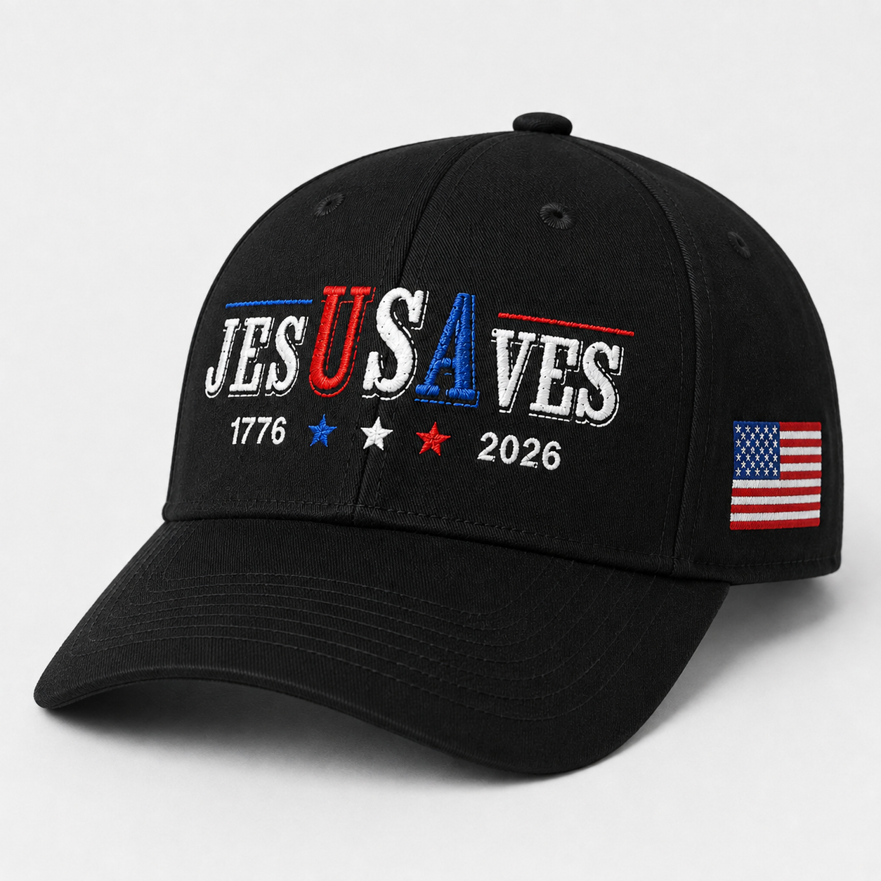 Patriotic Jesus Saves Baseball Cap