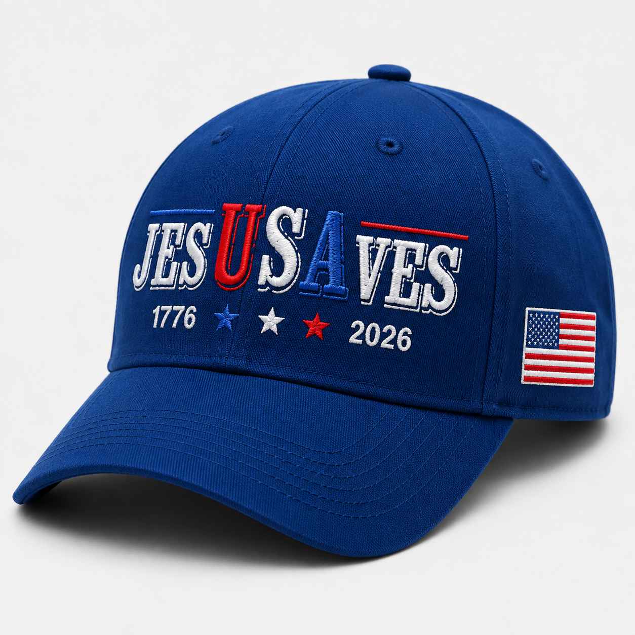 Patriotic Jesus Saves Baseball Cap