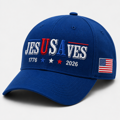 Patriotic Jesus Saves Baseball Cap