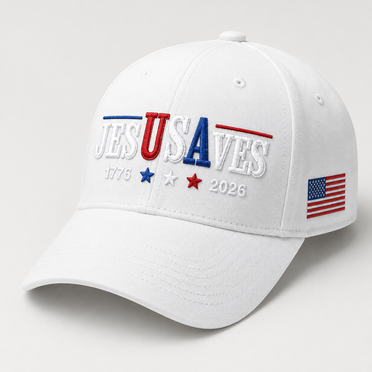 Patriotic Jesus Saves Baseball Cap