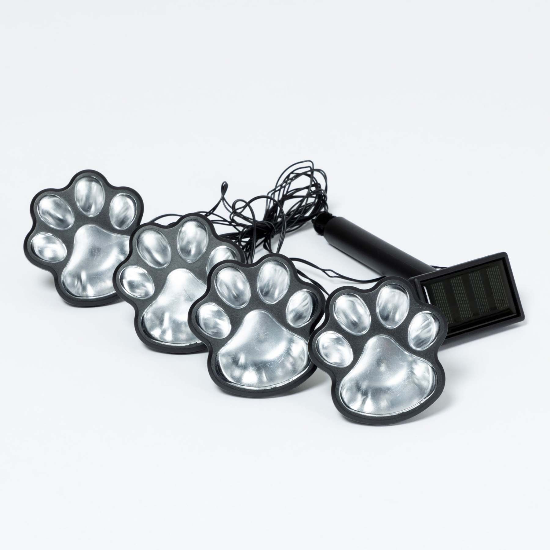 Paw Print Solar Ground Lights - Set of 4