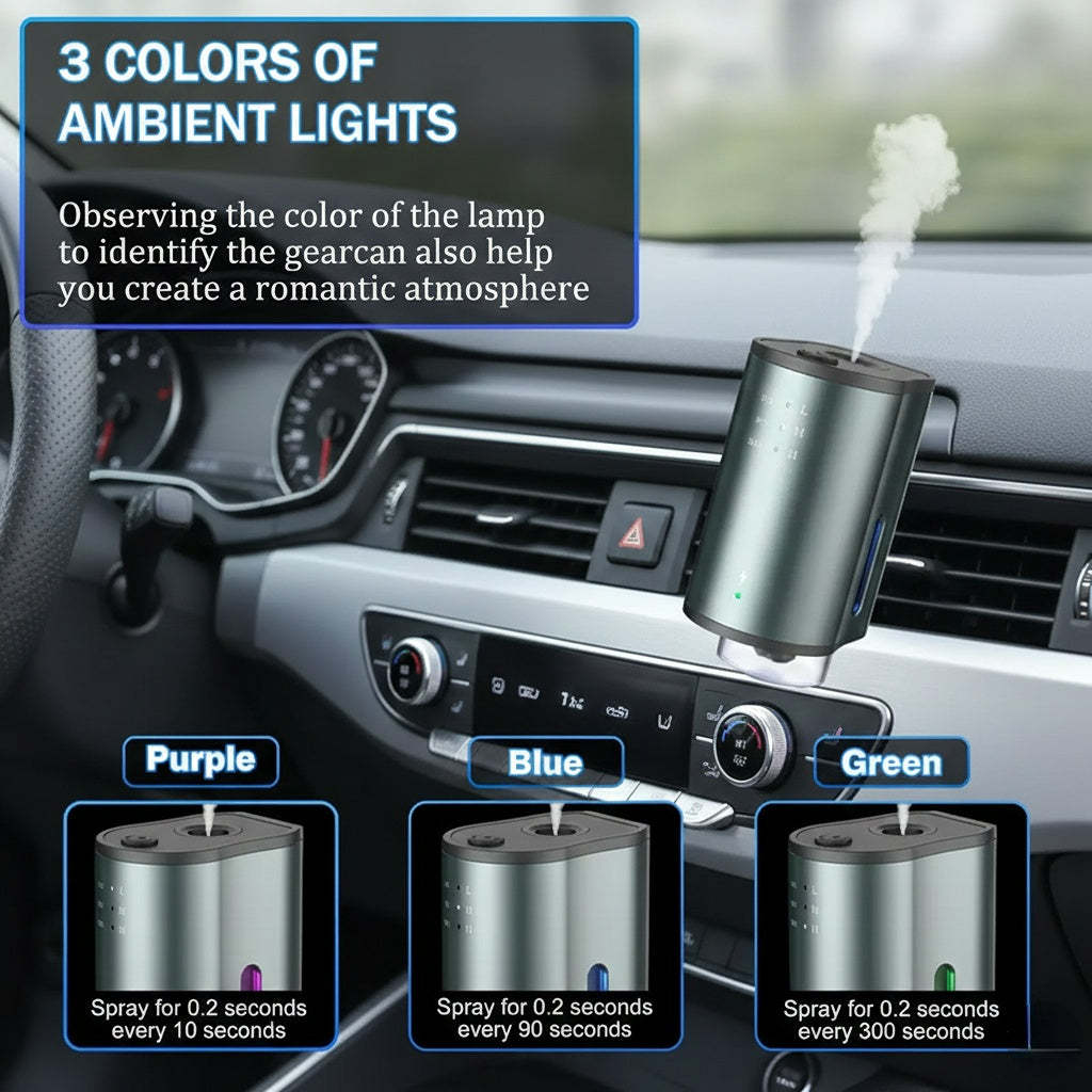 Auto-Aromatherapy Smart Car Air Freshener Diffuser with 3 Scent Options