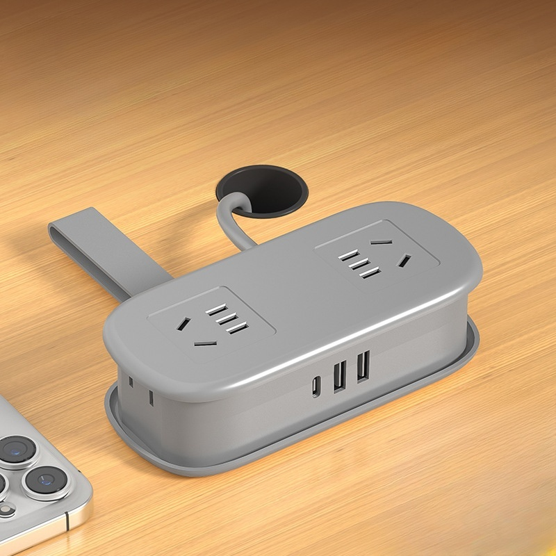 🔥Portable Travel Power Strip with USB – 7-in-1 Desk Extension Cord