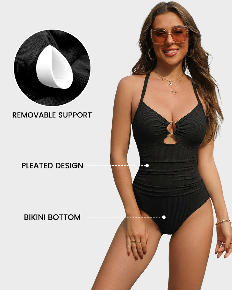 Slimming Tummy Control Ruched One-Piece Swimsuit