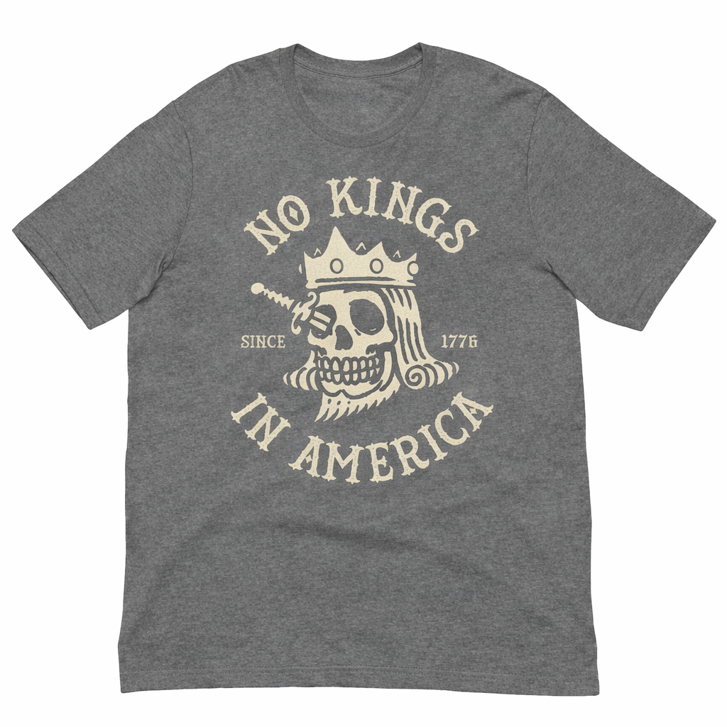 No Kings In America Skull Graphic T-Shirt – Bold Statement Tee Since 1776