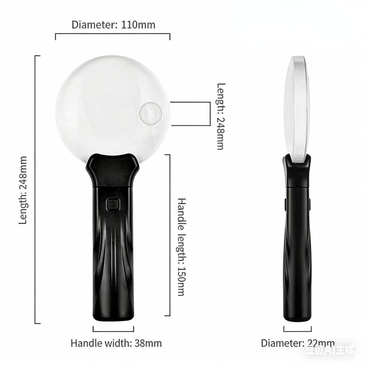 🔍5X Magnifying Glass with 5.12in Diameter Magnifying Lens - Neck-worn