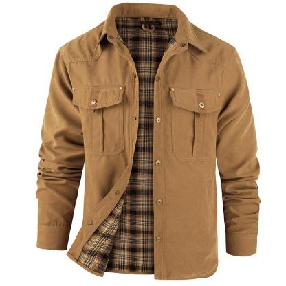 Men's Flannel Lined Shacket Jacket
