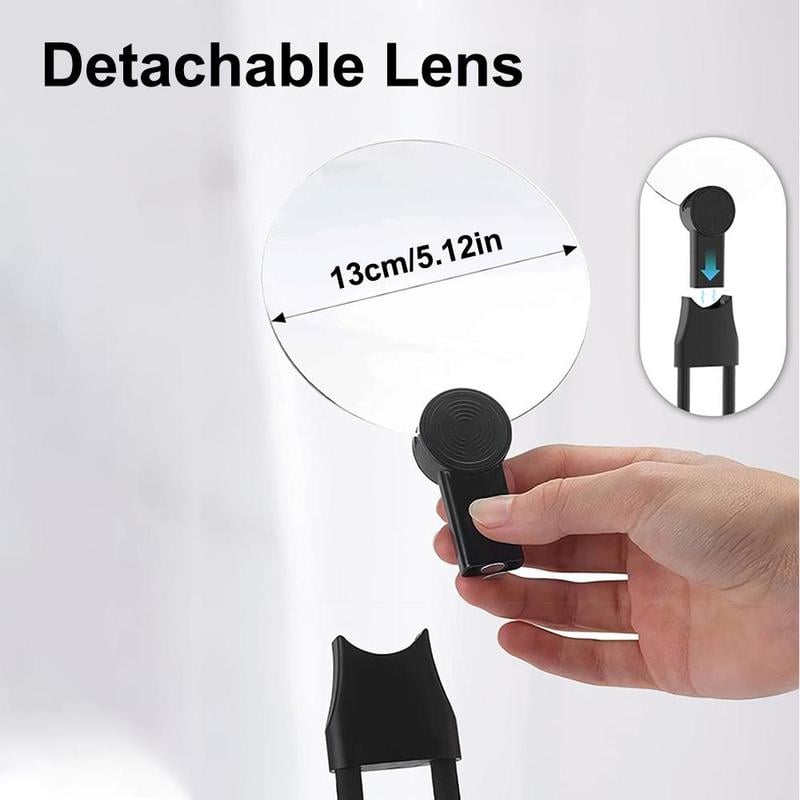 🔍5X Magnifying Glass with 5.12in Diameter Magnifying Lens - Neck-worn design frees your hands✨