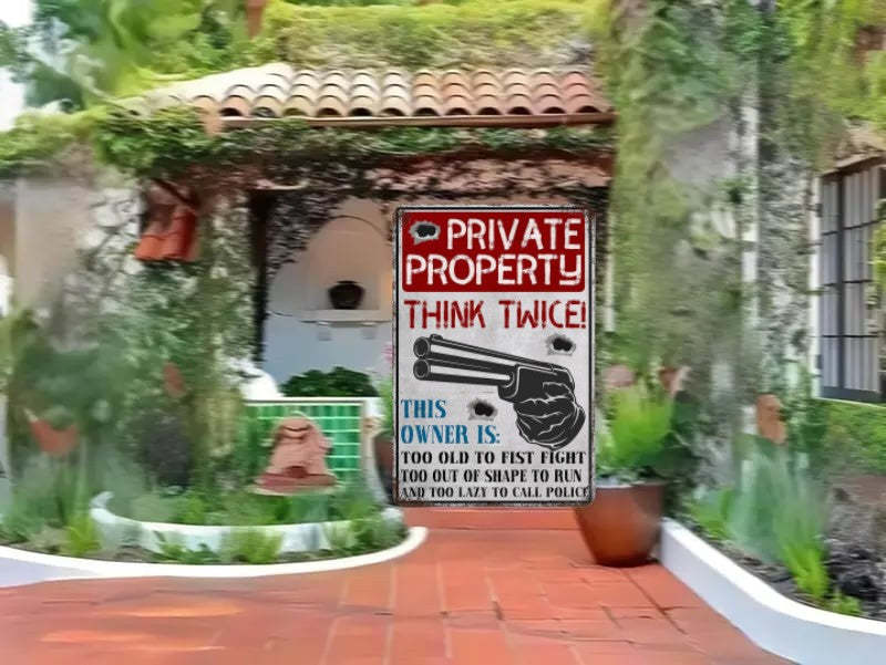 🔥LAST DAY 49% OFF - Funny Private Property Metal Warning Sign