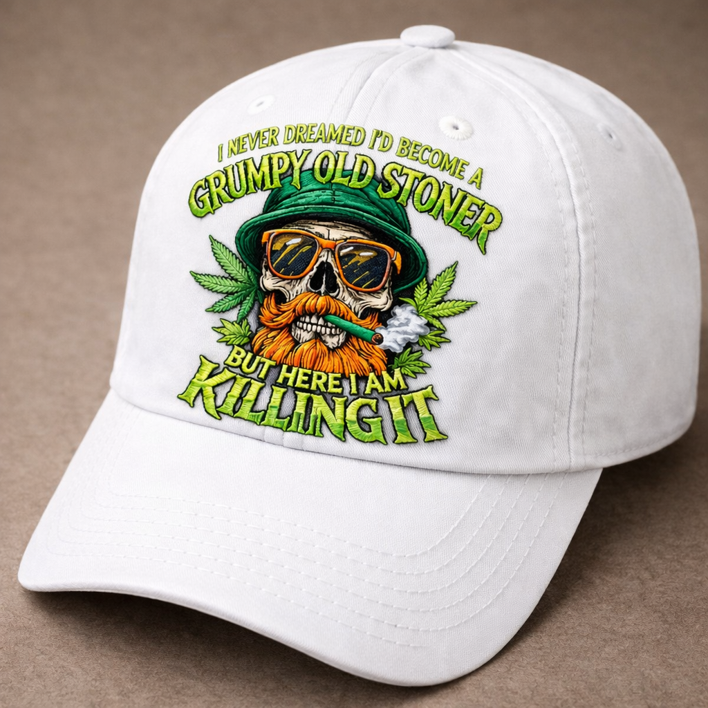 Grumpy Old Stoner Embroidered Baseball Cap
