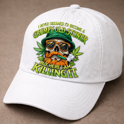 Grumpy Old Stoner Embroidered Baseball Cap