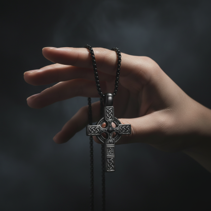Celtic Knot Titanium Steel Cross Necklace