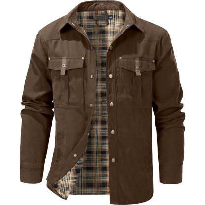 Men's Flannel Lined Shacket Jacket