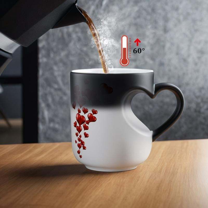 ✨Heart-shaped Color-changing Ceramic Mug