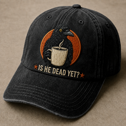 Raven Coffee Embroidered Vintage Baseball Cap
