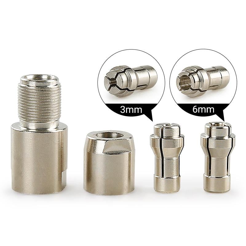 ⚙️Angle Grinder Conversion Kit 🔧 3mm/6mm Dual Collet – Universal Straight Grinder Adapter for Carving & Polishing