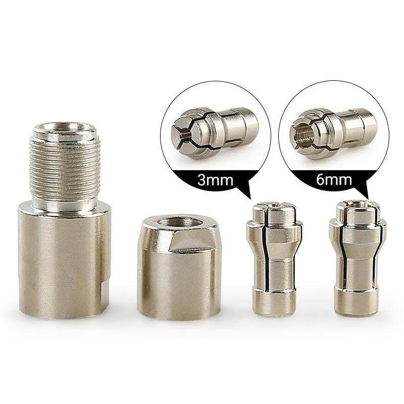 ⚙️Angle Grinder Conversion Kit 🔧 3mm/6mm Dual Collet – Universal Straight Grinder Adapter for Carving & Polishing