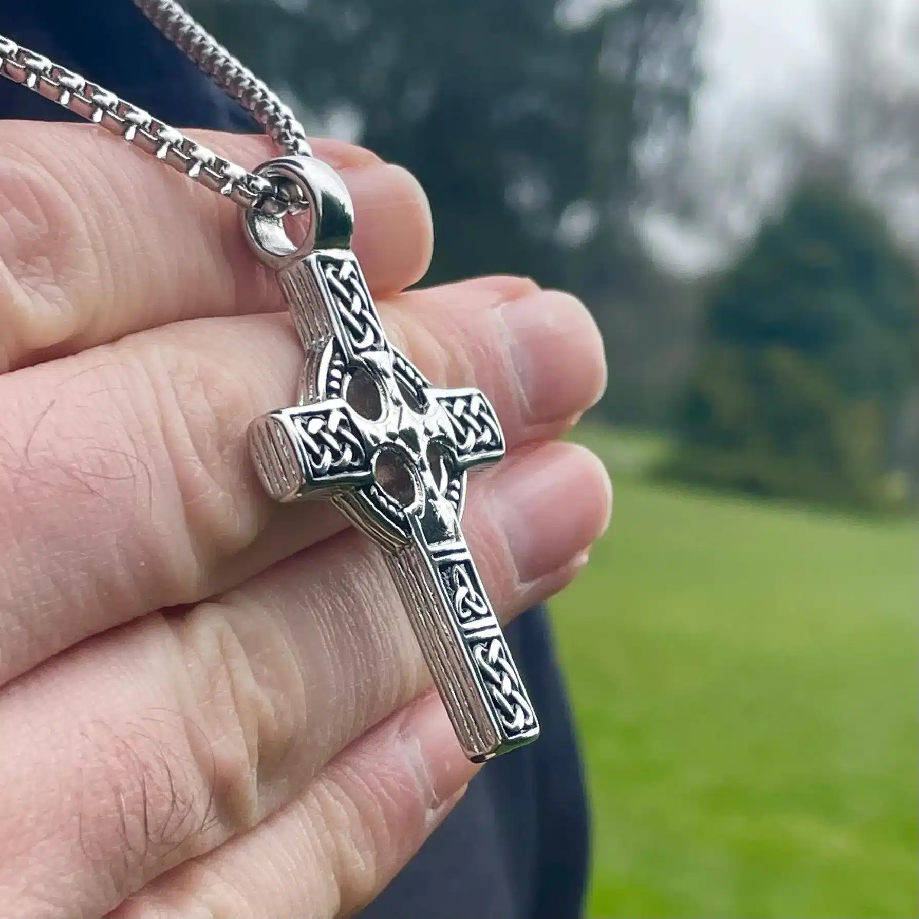 Celtic Knot Titanium Steel Cross Necklace