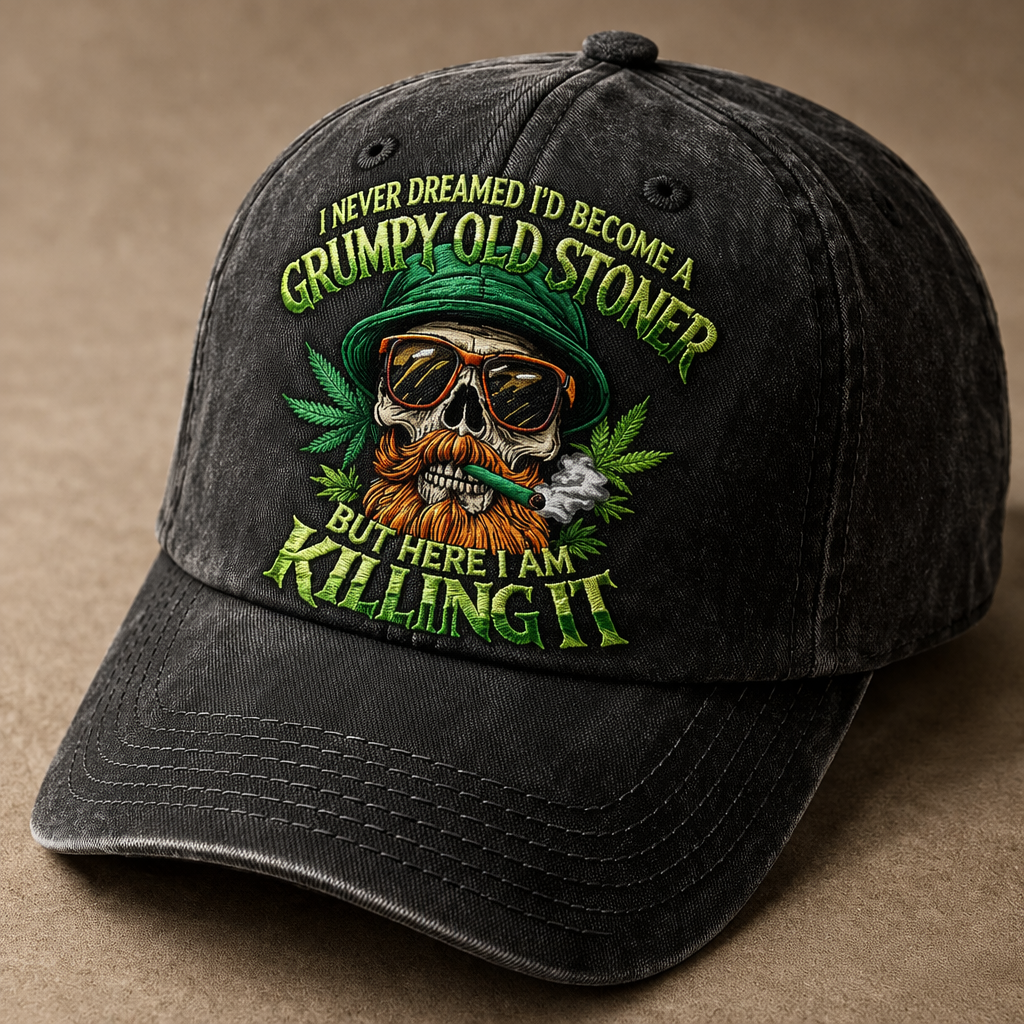 Grumpy Old Stoner Embroidered Baseball Cap