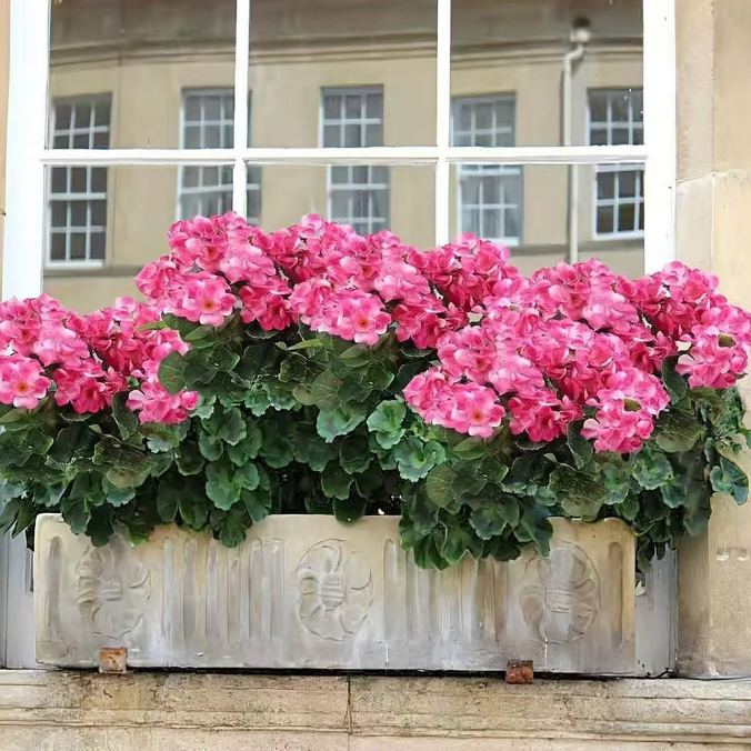 UV Resistant Artificial Geraniums – Outdoor Red Faux Flowers for Patio, Garden & Home Decor