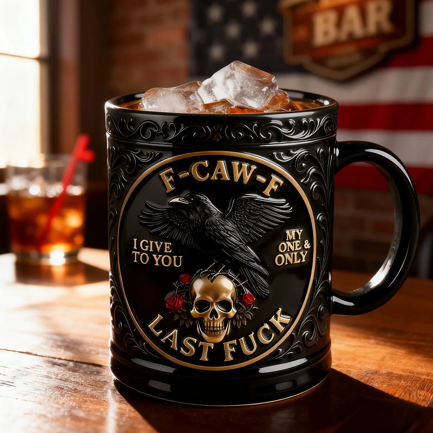 🖤“My One & Only Last F***” Black & Gold Raven Mug(𝐋𝐮𝐜𝐚𝐬 𝐇𝐚𝐥𝐞 𝐇𝐚𝐧𝐝𝐦𝐚𝐝𝐞®)